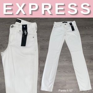 NEW Express White Mid Rise Skinny Jeans; 0L